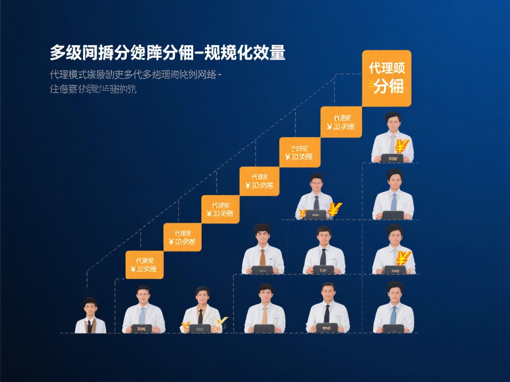 多级递进分佣：代理可以通过发展下一级代理，按照层级