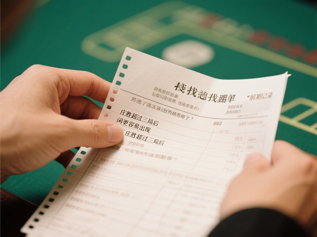 找规律：通过对此前记录的路单纸进行观察，可以筛选出