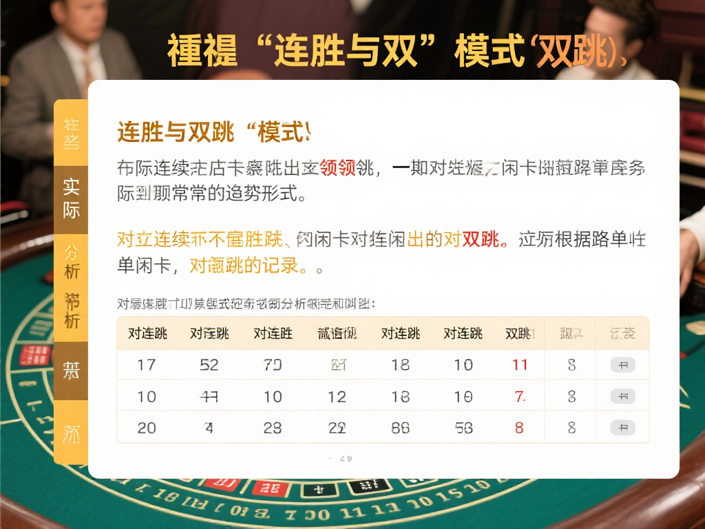 重视“连胜与双跳”模式
在实际分析中，“连胜”和